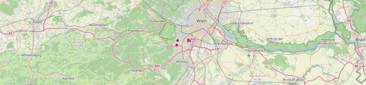 Karte: Unterrichtsstandorte — Perchtoldsdorf