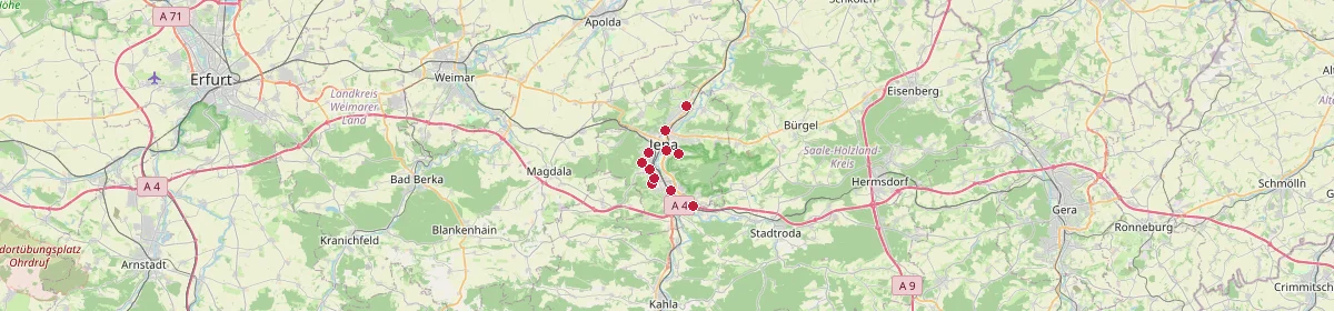Karte: Unterrichtsstandorte — Jena, Stadt