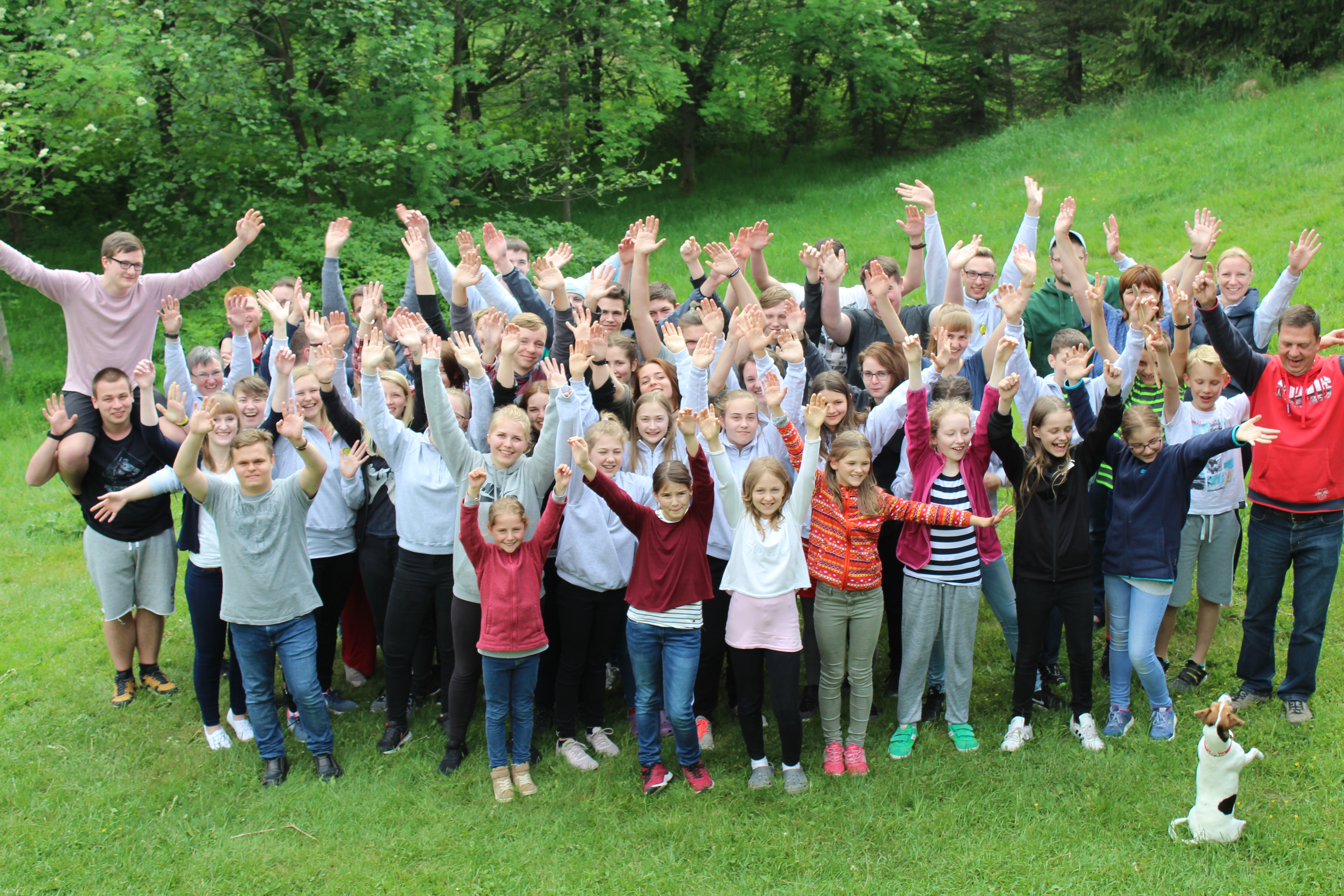 Das Orchester Akkordeonteufel im Trainingslager Pfingsten 2018.